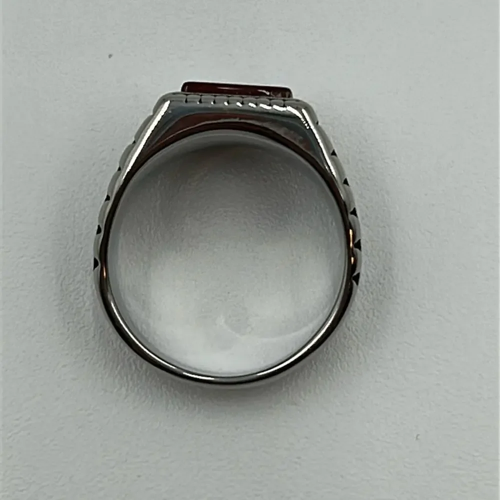 Red Onyx Natural Stone Handmade Men's Ring Size 13.5 NWT